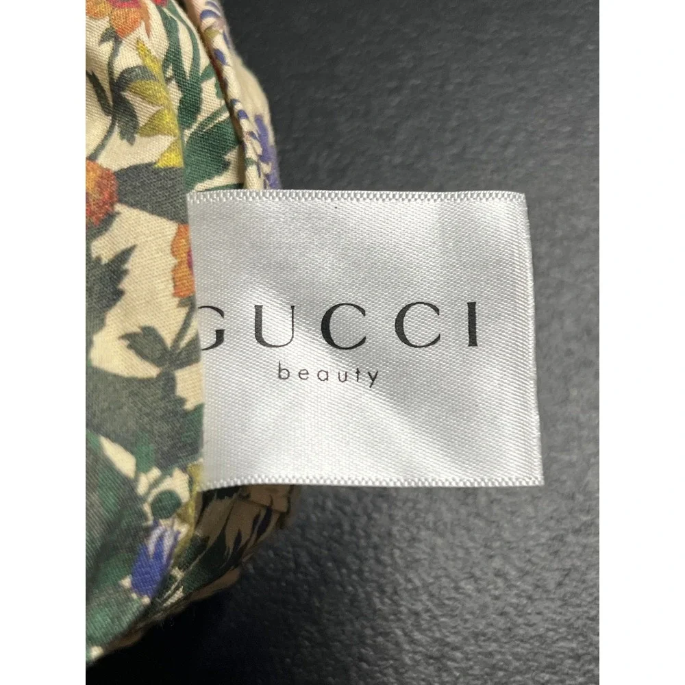 Gucci Beauty Jewelry Pouch Women OS Pink Floral Drawstring Travel Holder Pockets